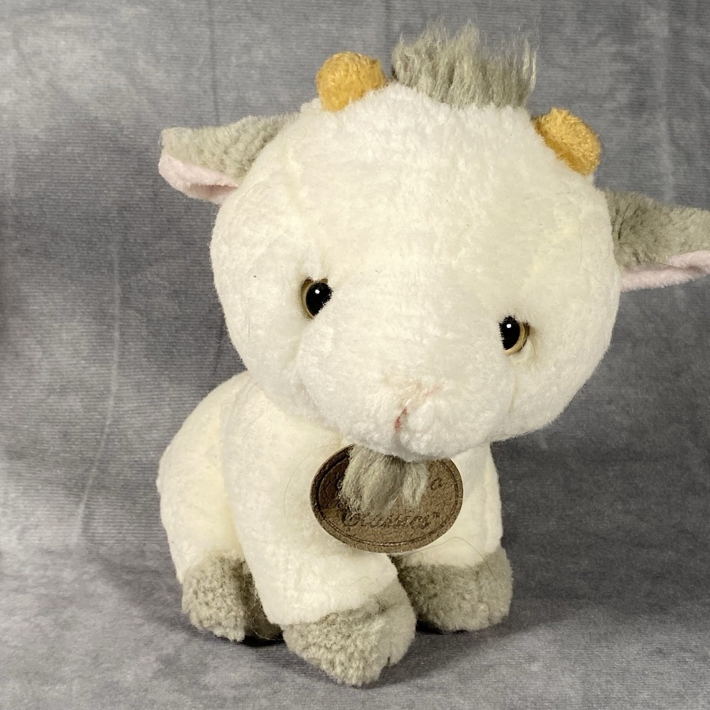 Yomiko Classics Goat Baby Plush Stuffed Animal Russ Berrie White/Gray
